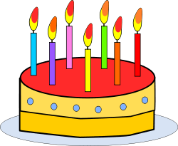 birthday cake with candles - CC Open Clip Art Gallery
