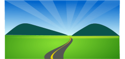 clipart, memory lane, widing road and hills