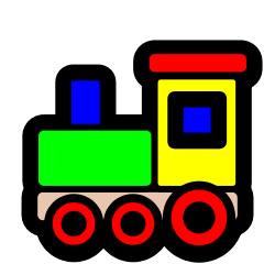 colourful toy train, clipart from OpenClipArt
