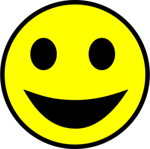 Yellow happy smile from wikimedia commons