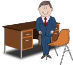 man at desk