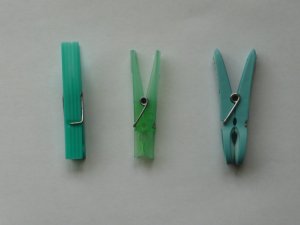 green plastic pegs