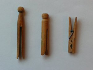various wooden pegs