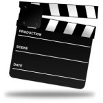 black and white Movie Clapper Board