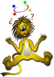 lion with black eye from OpenClipArt