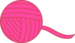 pink ball of yarn/string from OpenClipArt