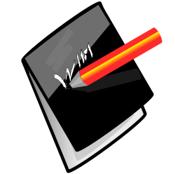 black notebook and red pencil from OpenClipArt
