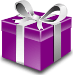 Purple present from OpenClipart