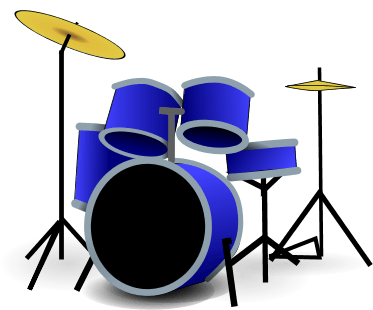set of drums, in blue