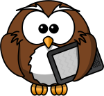 owl with ereader