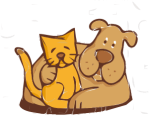 friends, cat and dog from openclipart